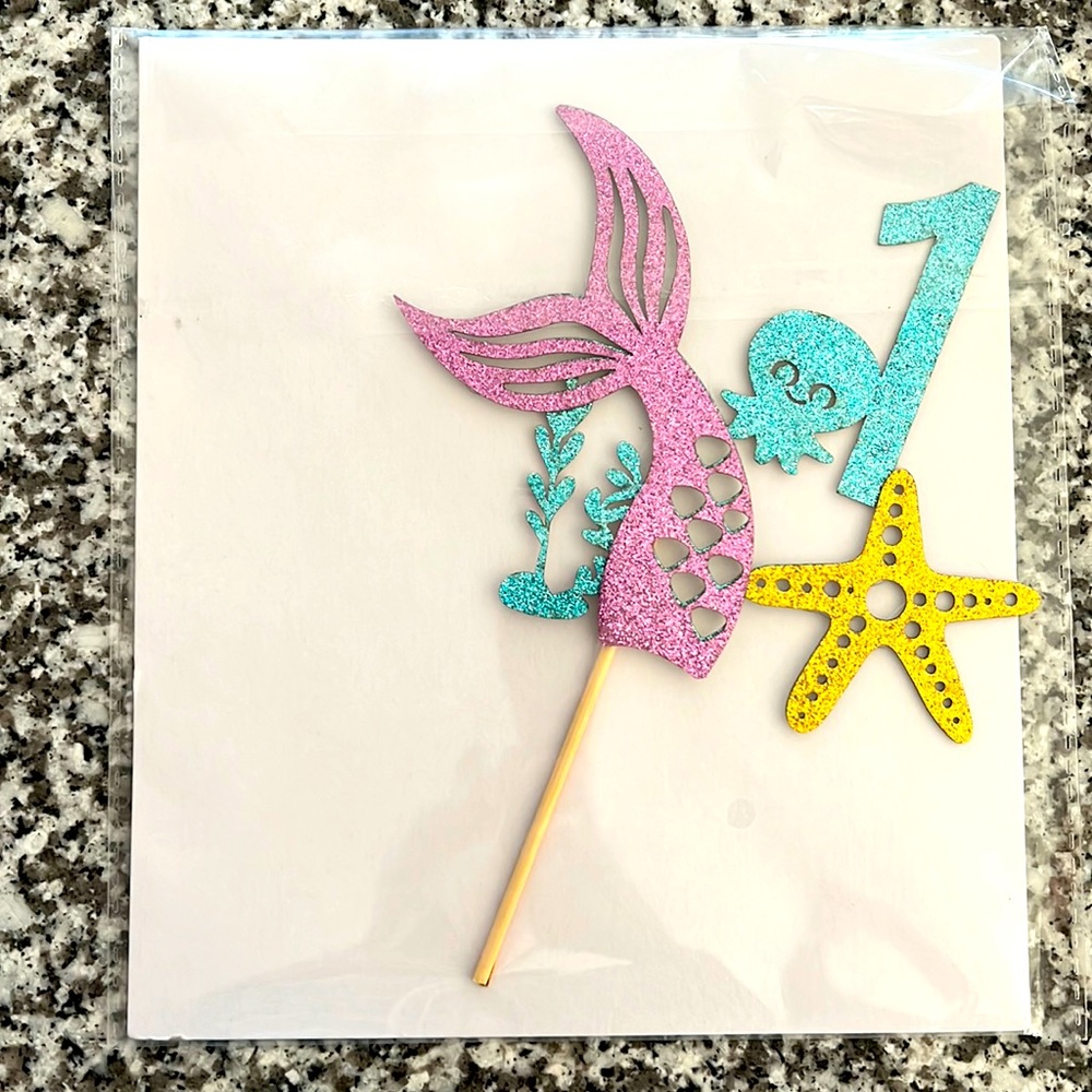🌿Mermaid cake topper